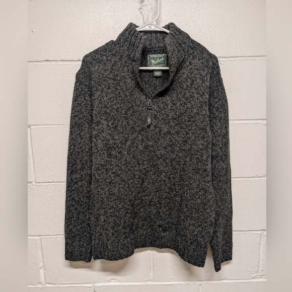 Woolrich Mens Grandpacore Quarter Zip Sweater 90% Wool Size Medium - Picture 1 of 8